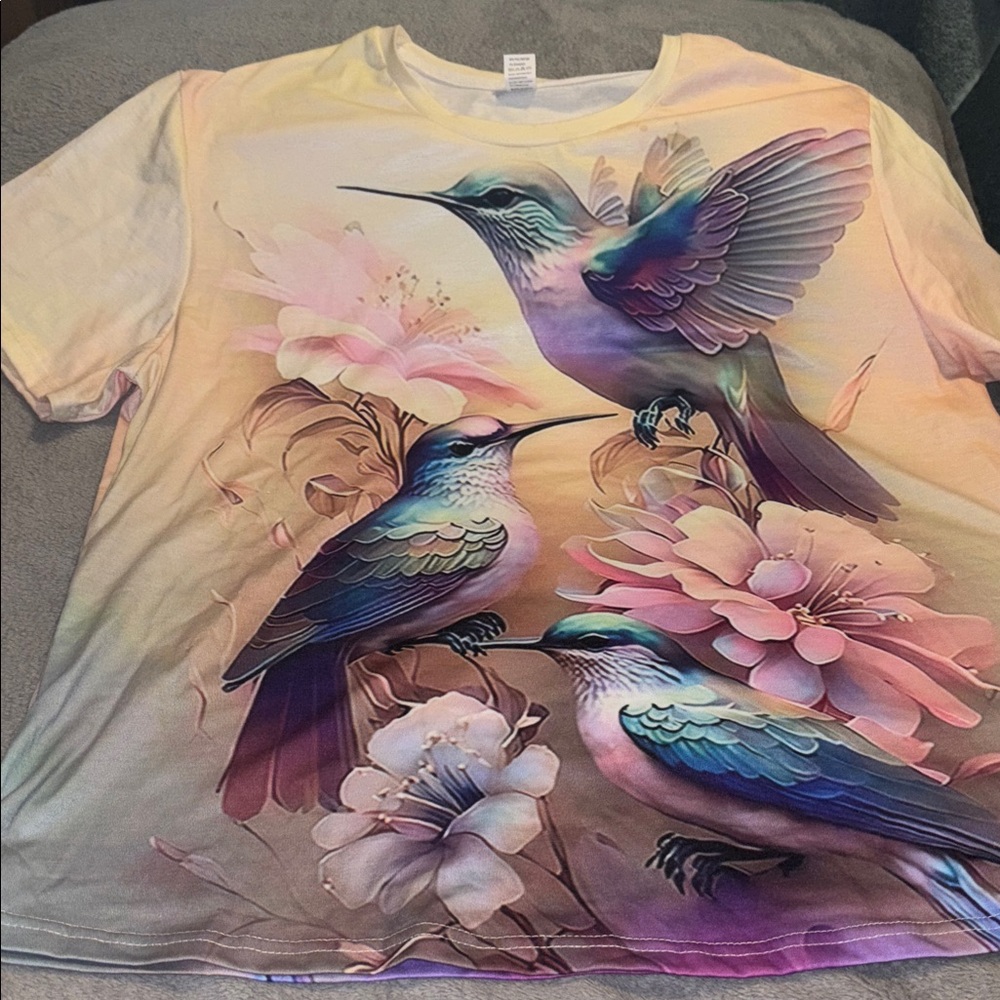 Women's Hummingbird Graphic Tee Multicolor 1X